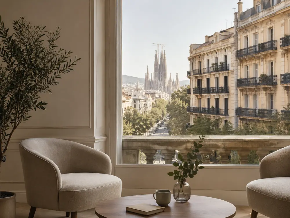 Espacio de acompañamiento psicológico en Barcelona, con vistas a la ciudad